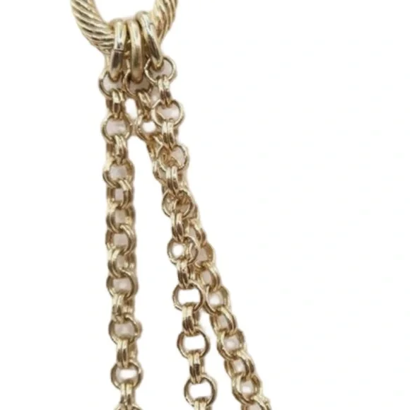 Talbots| Pink & Clear | Beaded | Gold Tone   Multi-Strand Necklace | Like New - Picture 2 of 3